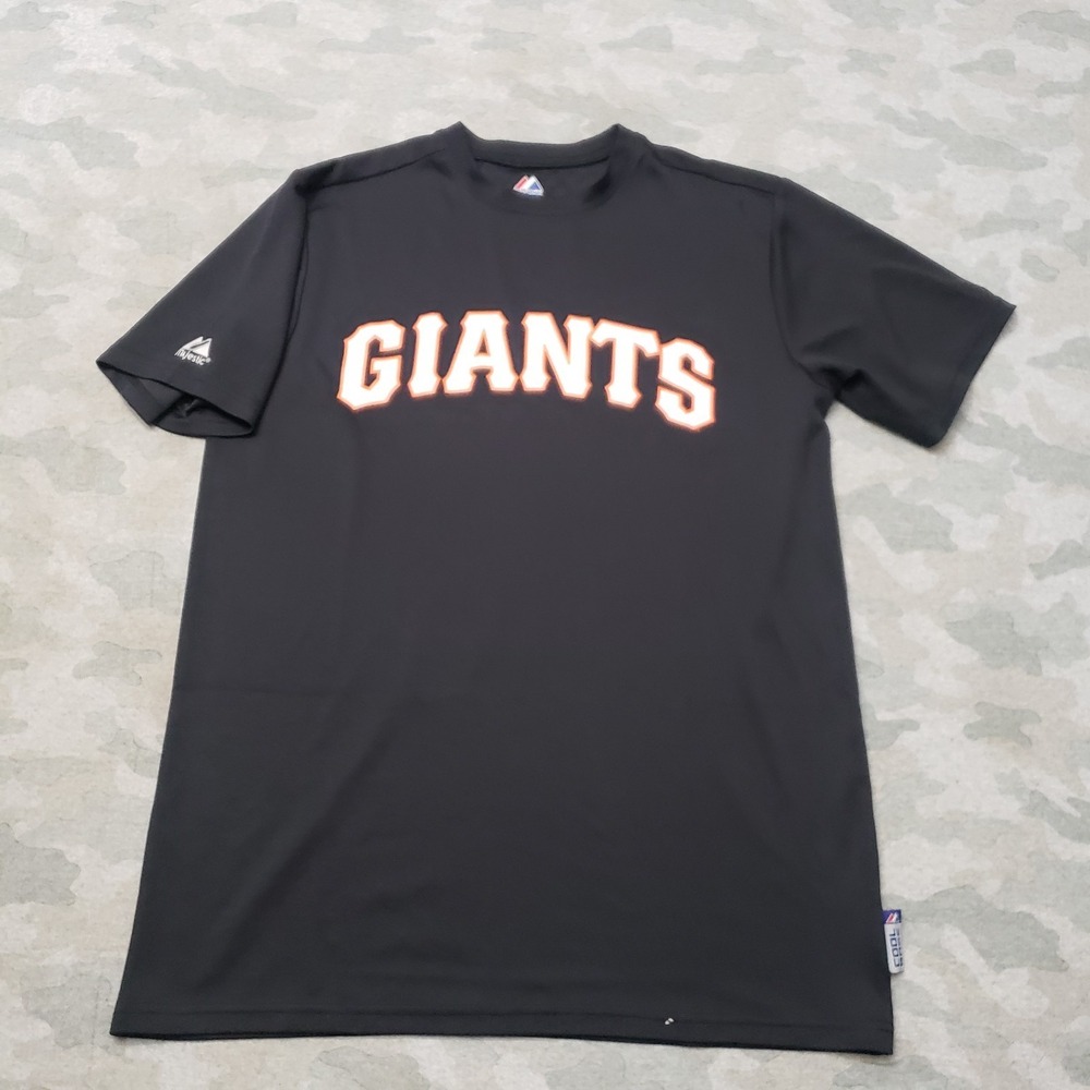 San Francisco Giants Shirt Mens Medium Black Majestic‎ Short Sleeve MLB Baseball